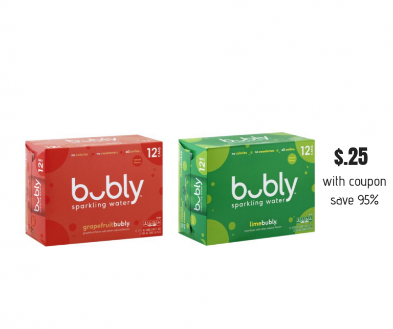 Bubly Sparkling Water 12 Pack Just .25 with Sale and Coupon Stack