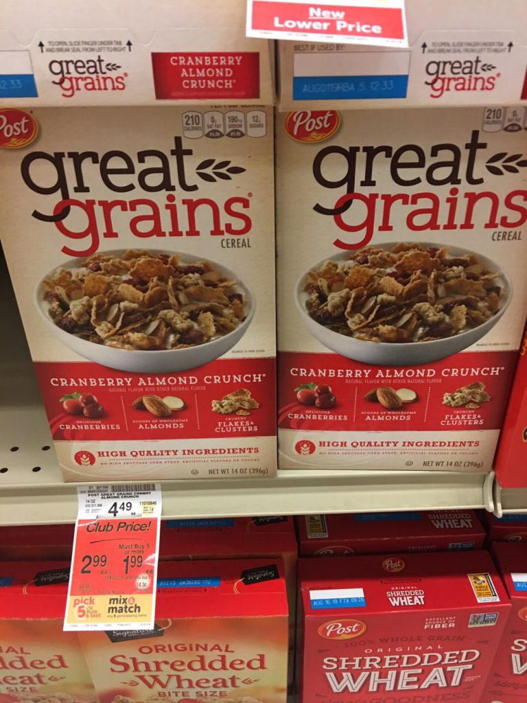 Post Great Grains Cereal Just .99 after Coupon Save 77 Super Safeway