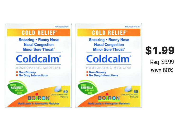 BOIRON Coldcalm Coupon Stack and Sale - Pay just $1.99 (Reg. $9.99 ...