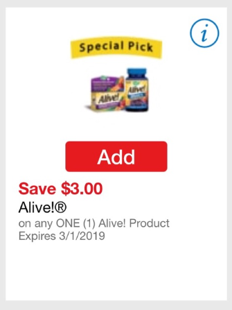 Alive! Multi-Vitamin Coupon and Sale at Safeway - Super Safeway