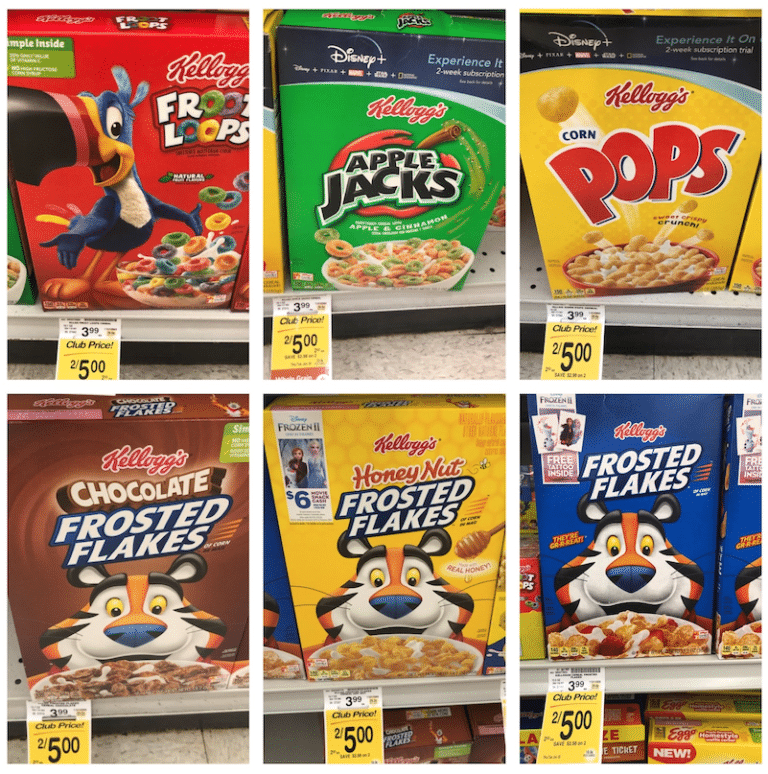 Kellogg's Frosted Flakes, Apple Jacks, Froot Loops and Corn Pops as Low ...