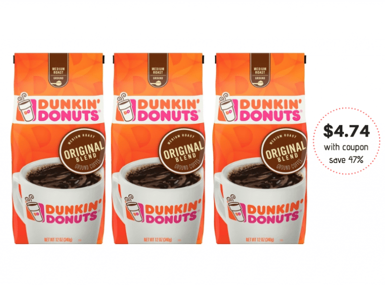 New Dunkin' Donuts Coffee Coupon Stack at Safeway, Save 47 Super Safeway