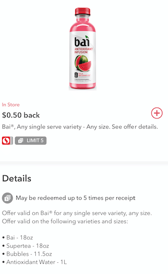 Bai Antioxidant Infusion Coupon and Sale at Safeway, Pay Just $.99 Each ...
