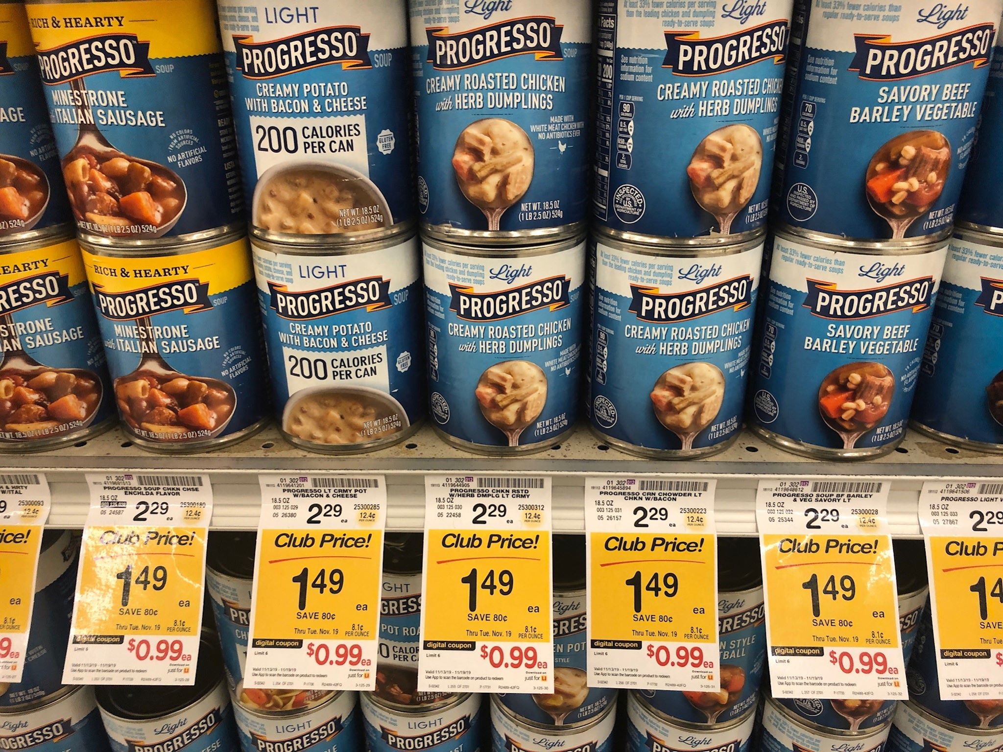 Progresso Soup Coupon, Pay $0.99 Per Can at Safeway - Super Safeway