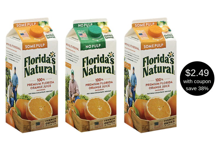 New Florida's Natural Orange Juice Coupon and Sale, Pay just 2.49 at