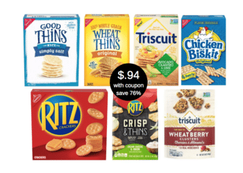 94¢ Nabisco Ritz Crackers, Triscuits, Wheat Thins, Toasted Chips and Crisp & Thins at Safeway