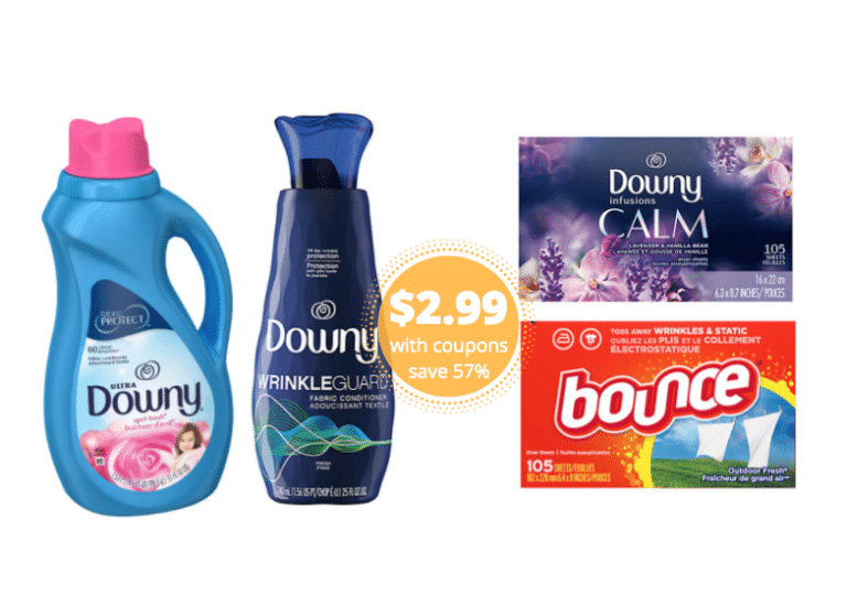 Bounce and Downy Fabric Softeners Just $2.99 (Reg. $6.99) at Safeway ...