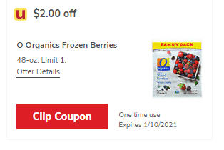 o organics frozen berries coupon