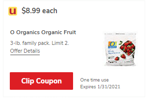 o organics frozen fruit coupon