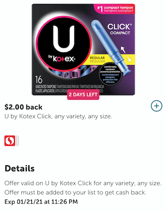 U by Kotex Click Tampons Just $1.99 a Box - Super Safeway