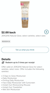 Save 70% on JERGENS Natural Glow Self Tanning Lotion at Safeway, As Low ...