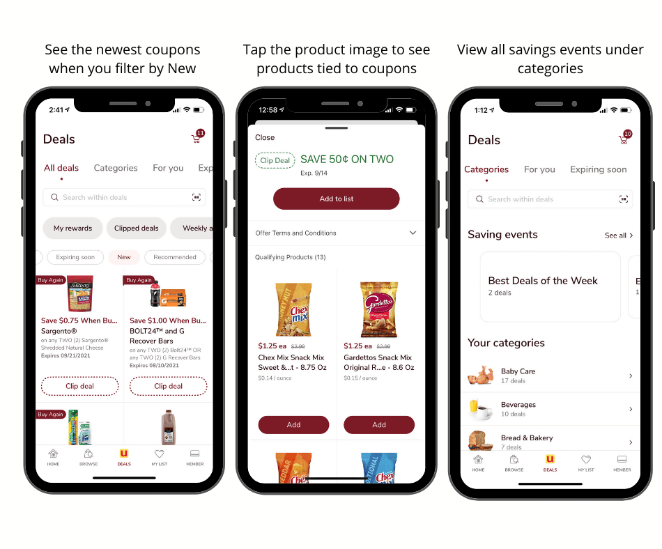 just for u coupons in new safeway app