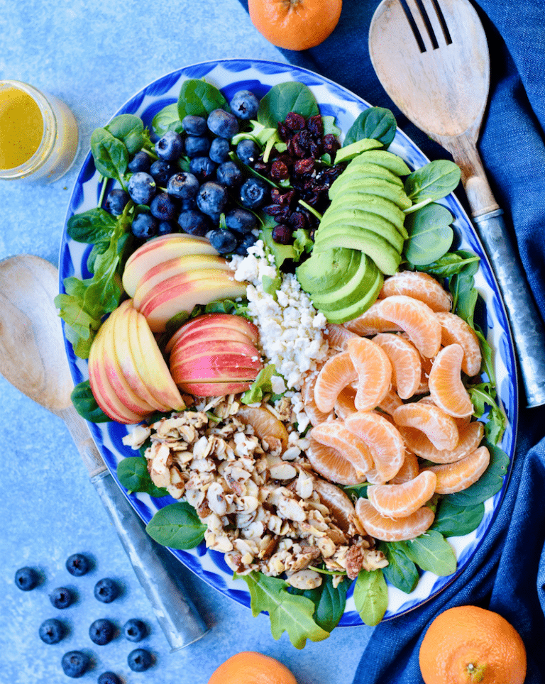 Mandarin Orange Salad With Spinach, Apples and Candied Almonds Super